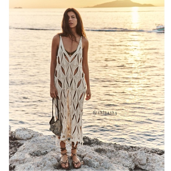 Zara CROCHET SLIP DRESS - Picture 2 of 7